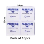 Laboratory Parafilm M Sealing Film Roll - 10cm x 10cm pack of 10