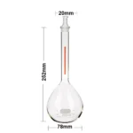 Volumetric Flask PP/Glass Full Range 10ml / 25ml / 50ml / 100ml / 250ml / 500ml - 250ml Glass Stopper