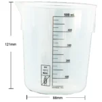 Plastic Beaker PP 25ml / 50ml / 100ml / 150ml / 250ml / 500ml / 1L / 2L - 500ml Black Marking