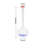Volumetric Flask PP/Glass Full Range 10ml / 25ml / 50ml / 100ml / 250ml / 500ml - 500ml Plastic Taiwan