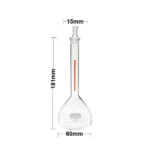 Volumetric Flask PP/Glass Full Range 10ml / 25ml / 50ml / 100ml / 250ml / 500ml - 50ml Glass Stopper
