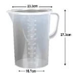 Measuring Jug with Cover PP/ Beaker with handle 100ml / 250ml / 500ml / 1L / 2L / 3L / 5L - 5L with Cover