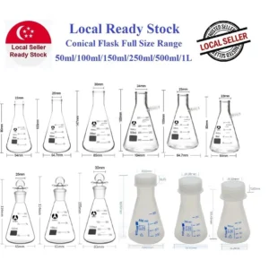 Erlenmeyer Flasks / Conical Flasks Glass / PP full size Ranges
