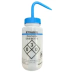 Wash Bottle Safety Labeled Self Venting/ Graduated Wash Bottle 100ml / 250ml / 500ml / 1000ml - Ethanol Wide Cap