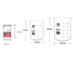 Glass Beaker 10ml / 50ml / 100ml / 150ml / 250ml / 400ml / 500ml / 1L / 2L / 3L / 5L Tall / Short form - 10ml/25ml/50ml x1 Set