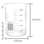 Glass Beaker 10ml / 50ml / 100ml / 150ml / 250ml / 400ml / 500ml / 1L / 2L / 3L / 5L Tall / Short form - 1000ml x1
