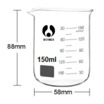 Glass Beaker 10ml / 50ml / 100ml / 150ml / 250ml / 400ml / 500ml / 1L / 2L / 3L / 5L Tall / Short form - 150ml x1