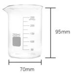 Glass Beaker 10ml / 50ml / 100ml / 150ml / 250ml / 400ml / 500ml / 1L / 2L / 3L / 5L Tall / Short form - 250ml x1