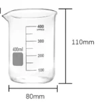 Glass Beaker 10ml / 50ml / 100ml / 150ml / 250ml / 400ml / 500ml / 1L / 2L / 3L / 5L Tall / Short form - 400ml x1