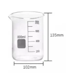 Glass Beaker 10ml / 50ml / 100ml / 150ml / 250ml / 400ml / 500ml / 1L / 2L / 3L / 5L Tall / Short form - 800ml x1