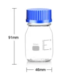 Lab Reagent Cap Bottle Amber / Clear Glass 100ml / 250ml / 500ml / 1000ml - Clear 100ml