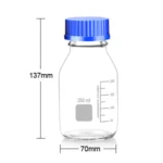 Lab Reagent Cap Bottle Amber / Clear Glass 100ml / 250ml / 500ml / 1000ml - Clear 250ml