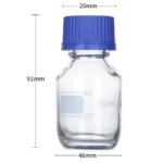 Lab Reagent Cap Bottle Amber / Clear Glass 100ml / 250ml / 500ml / 1000ml - Clear 50ml