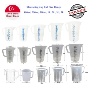 Measuring Jug with Cover PP/ Beaker with handle 100ml / 250ml / 500ml / 1L / 2L / 3L / 5L