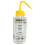 Wash Bottle Safety Labeled Self Venting/ Graduated Wash Bottle 100ml / 250ml / 500ml / 1000ml - Methanol Middle Cap