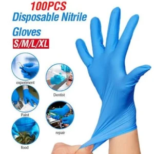 Nitrile Gloves Box of 100s size S / M / L / XL (Thick Quality!)