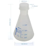 Erlenmeyer Flasks / Conical Flasks Glass / PP full size Ranges - PP with Cap 1000ml