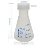 Erlenmeyer Flasks / Conical Flasks Glass / PP full size Ranges - PP with Cap 500ml