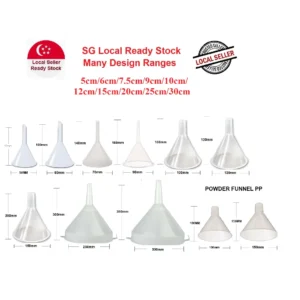 Plastic Funnel 5 / 6 / 7.5 / 9 / 10 / 12 / 15 / 20 / 25 / 30cm