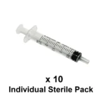 Plastic Measuring Syringe, Sterile 1ml / 2.5ml / 5ml / 10ml / 20ml / 30ml / 50ml / 100ml / 300ml / 500ml - Syringe 2.5ml x10