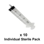 Plastic Measuring Syringe, Sterile 1ml / 2.5ml / 5ml / 10ml / 20ml / 30ml / 50ml / 100ml / 300ml / 500ml - Syringe 20ml x10